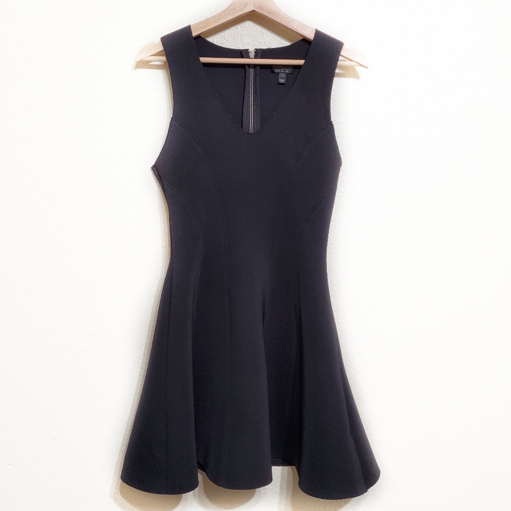 Topshop | Black Flare Scuba Dress